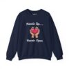Hands Up...Hearts Open Sweatshirt in Navy Blue
