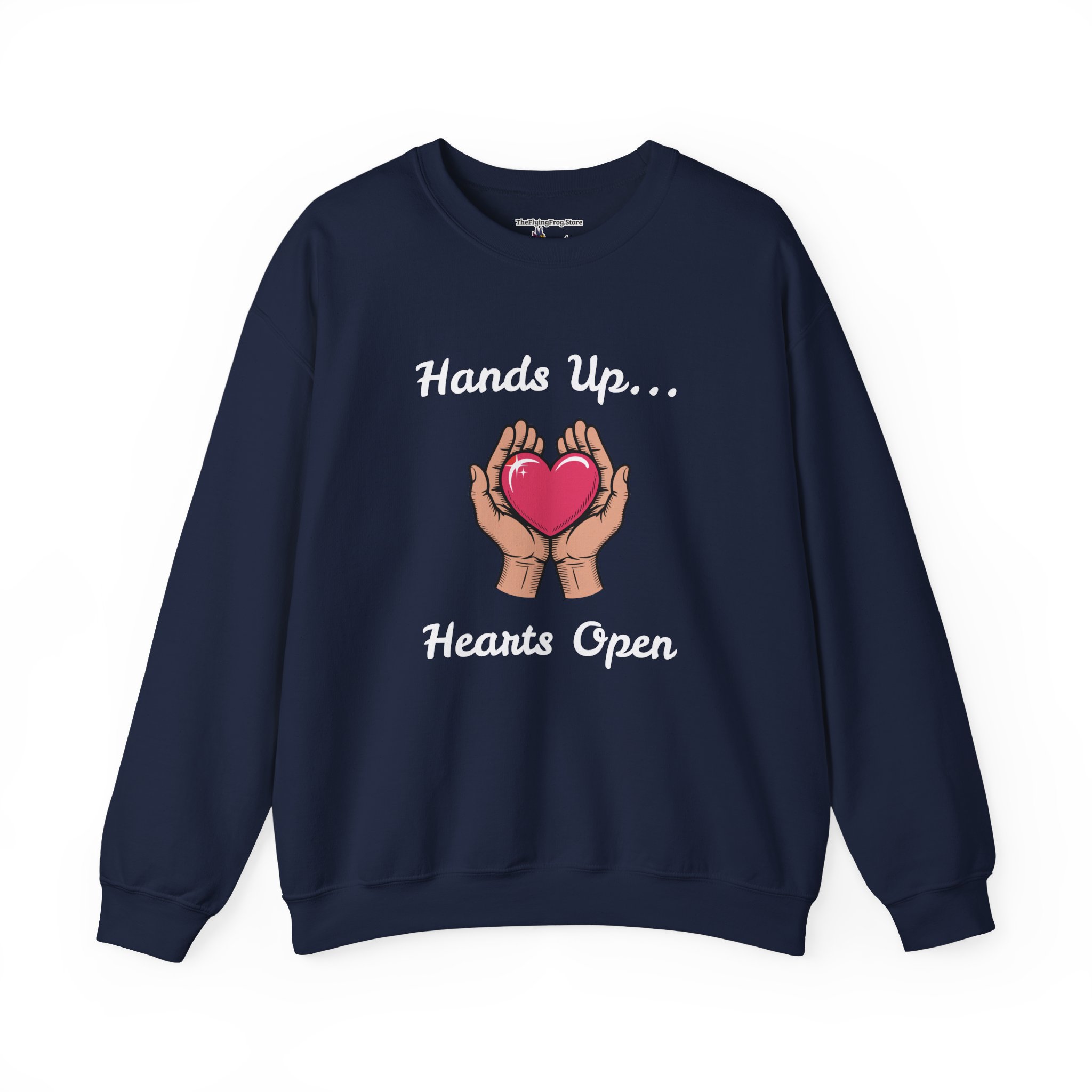 Hands Up...Hearts Open Sweatshirt in Navy Blue