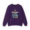 Worship Is My Vibe Sweatshirt in Purple