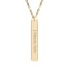 “I Choose Hope” Engraved Vertical Bar Necklace in 18K Gold PVD finish