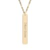 "I Keep Going" Engraved Vertical Bar Necklace in 18K Gold PVD finish
