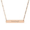 "You Are Enough" Engraved Horizontal Bar Necklace in 18K Rose Gold PVD finish