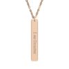 "I am Growing" Engravable Vertical Bar Necklace in 18K Rose Gold PVD finish