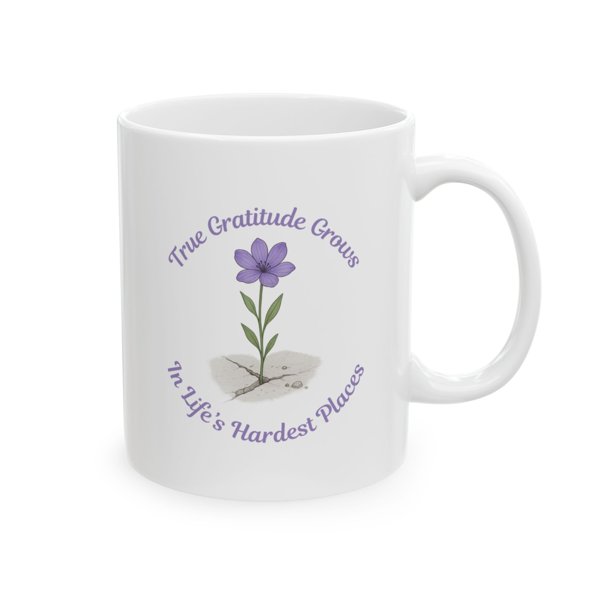"True Gratitude" Ceramic Mug right view