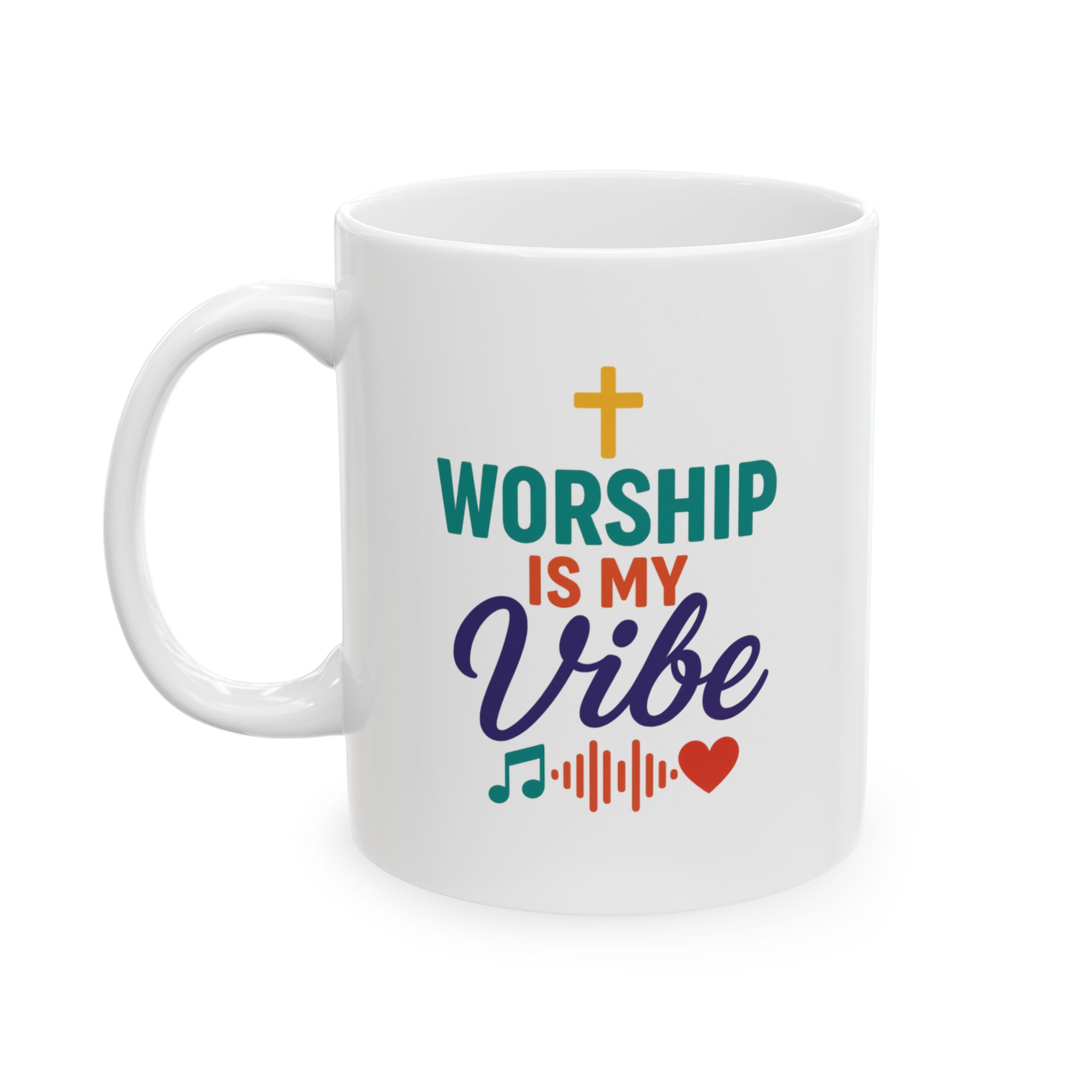 "Worship is My Vibe" Ceramic Mug left view