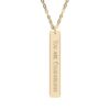 "You Are Courageous" Engraved Vertical Bar Necklace in 18K Gold PVD finish
