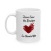 "Jesus Saw the Broken Hearted" Ceramic Mug left side
