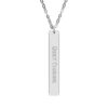 "Quiet Courage" Engraved Vertical Bar Necklace in Stainless Steel
