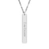 "I Am Enough" Engraved Vertical Bar Necklace in Stainless Steel.