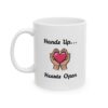 "Hands up, Hearts Open" Ceramic Mug left view