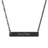 "You are Chosen" Engravable Horizontal Bar Necklace in Black PVD finish