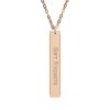 "Soft Strength" Engraved Vertical Bar Necklace in 18K Rose Gold PVD finish