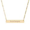 "You are Courageous" Engravable Horizontal Bar Necklace in 19K Gold PVD finish