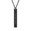 "You are Loved" Engraved Vertical Bar Necklace in Black PVD finish