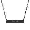 "I am Loved" Engraved Horizontal Bar Necklace in Black PVD finish