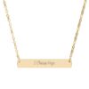 "I Choose Hope" Engraved Horizontal Bar Necklace in 18K Gold finish