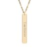 "I am Worthy" Engraved Vertical Bar Necklace in 18K Gold PVD finish