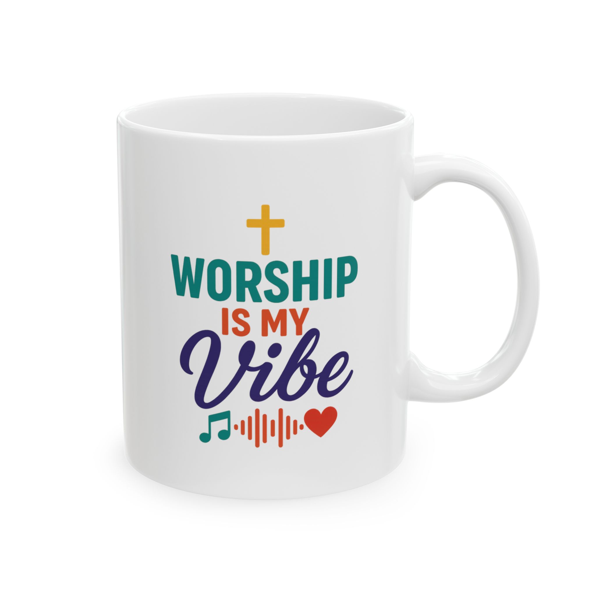 "Worship is My Vibe" Ceramic Mug right view
