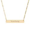"You are Growing" Engraved Horizontal Bar Necklace in 18K Gold PVD finish