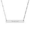 "You are Loved" Engraved Horizontal Bar Necklace in Stainless Steel