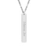 "I Choose Joy" Engraved Vertical Bar Necklace in Stainless Steel
