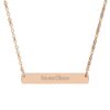 "You are Chosen" Engravable Horizontal Bar Necklace in 18K Rose Gold PVD finish