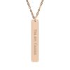 "You Are Enough" Engraved Vertical Bar Necklace in 18K Rose Gold PVD finish