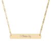 "I Choose Joy" Engravable Horizontal Bar Necklace in 18K Gold PVD finish