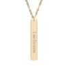 "I am Growing" Engravable Vertical Bar Necklace in 18K Gold PVD finish