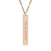 "You are Worthy" Engravable Vertical Bar Necklace in 18K Rose Gold PVD finish