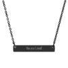 "You are Loved" Engraved Horizontal Bar Necklace in Black PVD finish