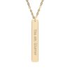 "You are Worthy" Engravable Vertical Bar Necklace in 18K Gold PVD finish