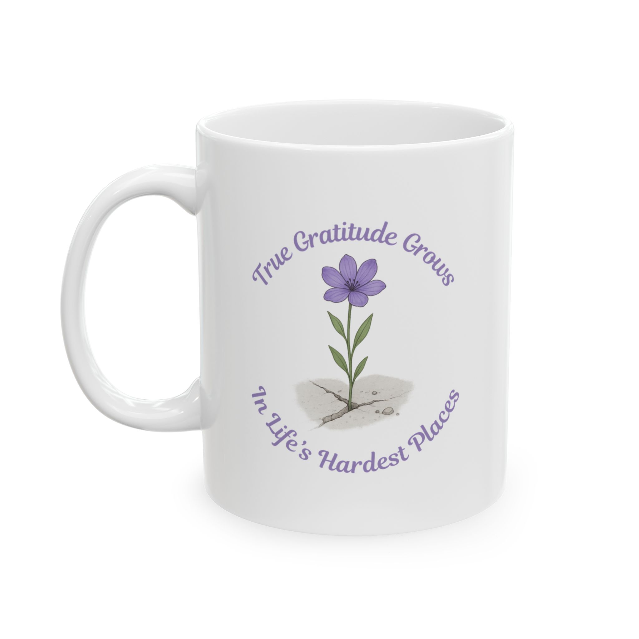 "True Gratitude" Ceramic Mug left view