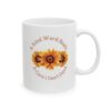 "A Kind Word" Sunflower Ceramic Mug right view