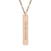 "You Are Chosen" Engraved Vertical Bar Necklace in 18K Rose Gold PVD finish