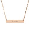 "You are Seen" Engraved Horizontal Bar Necklace in 18K Rose Gold PVD finish