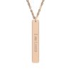 "I am Loved" Engraved Vertical Bar Necklace in 18K Rose Gold PVD finish