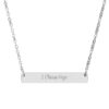 "I Choose Hope" Engraved Horizontal Bar Necklace in Stainless Steel