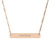 "Gentle Strength" Engraved Horizontal Bar Necklace in 18K Rose Gold PVD finish
