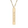 "You Are Enough" Engraved Vertical Bar Necklace in 18K Gold PVD finish