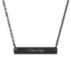"I Choose Hope" Engraved Horizontal Bar Necklace in Black PVD finish