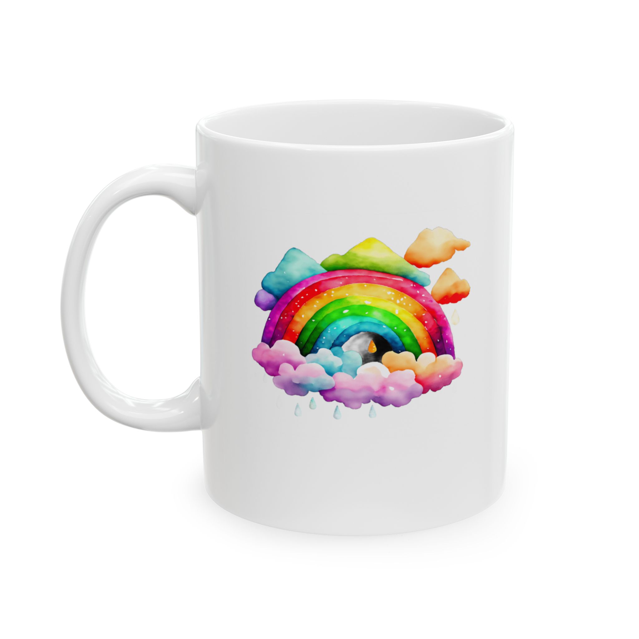 “God’s Rainbow was First" Ceramic Mug left view