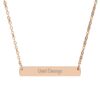 "Quiet Courage" Engravable Horizontal Bar Necklace in 18K Rose Gold PVD finish