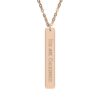 "You Are Cherished" Engraved Vertical Bar Necklace in 18K Rose Gold PVD finish