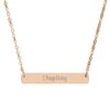 "I Keep Going" Engraved Horizontal Bar Necklace in 18K Rose Gold PVD finish
