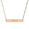 "Soft Strength" Engravable Horizontal Bar Necklace in 18K Rose Gold PVD finish