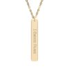 “I Choose Peace” Engraved Vertical Bar Necklace in 18K Gold PVD finish