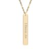 "I Choose Joy" Engraved Vertical Bar Necklace in 18K Gold PVD finish