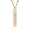 "Quiet Courage" Engraved Vertical Bar Necklace in 18K Rose Gold PVD finish