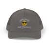 "Some Smiles Hide Struggles" Embroidered Trucker Cap in Charcoal (both) front view